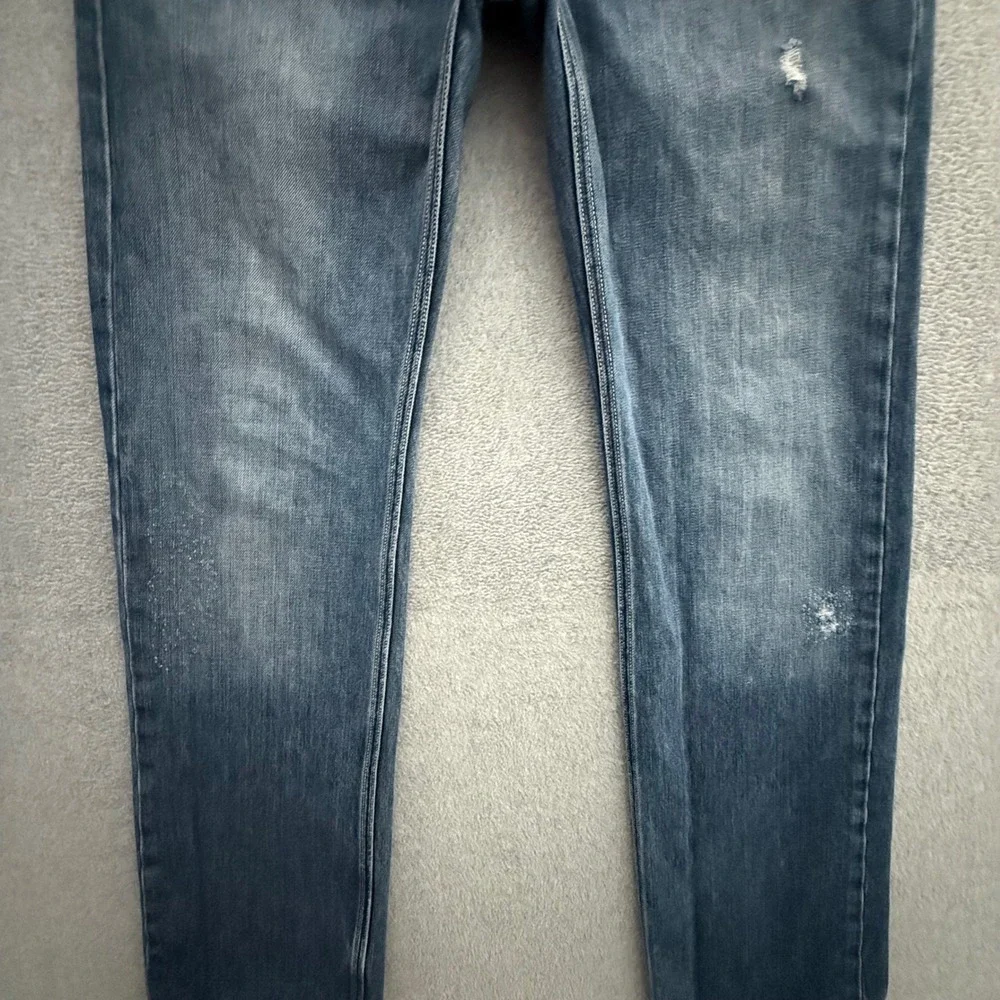 Diesel Yarik Mens 30x32 Straight Leg Distressed Blue Jeans Wash 0070Y Italy